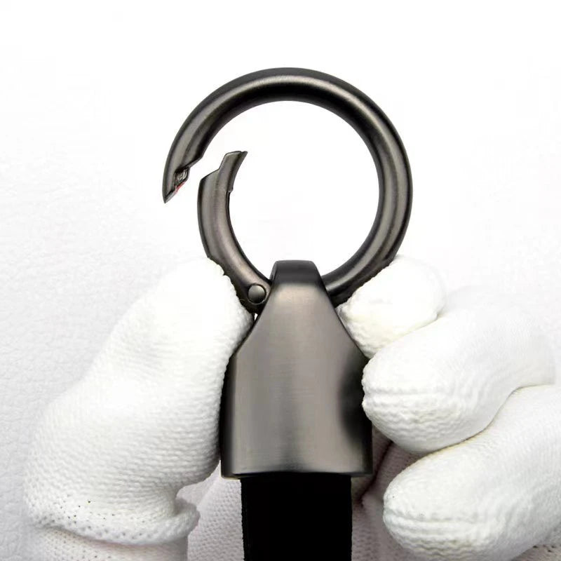 XMSJ Cowhide Leather Keychain Carabiner Belt Clip Key Ring Leather Keychain SWANS