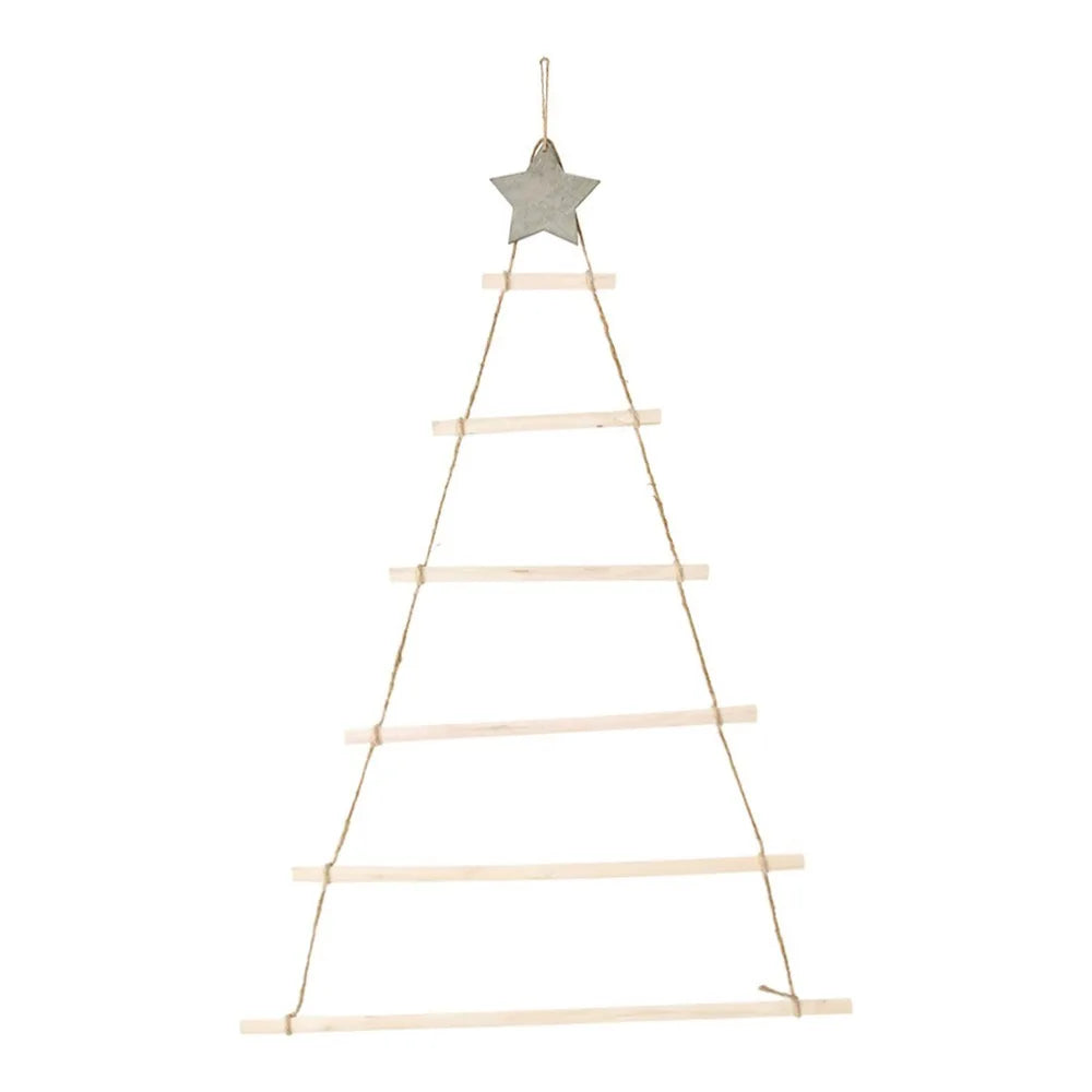 Wooden Star Ladder Wall Hanging Ornament | Shabby Chic Décor Wall Hanging Ornament SWANS