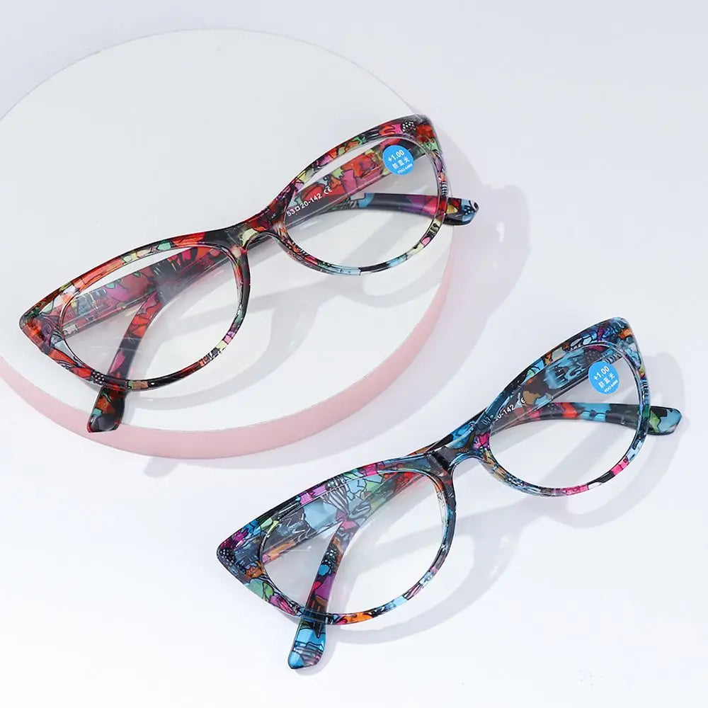 Women's Vintage Floral Reading Glasses – Ultra-Light Anti-Glare Reading Glasses SWANS