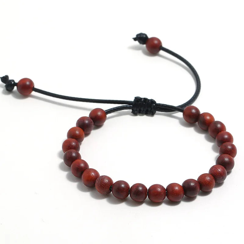 Vintage 8MM Wooden Bead Bracelet – Unisex Meditation Charm Wooden Bead Bracelet SWANS