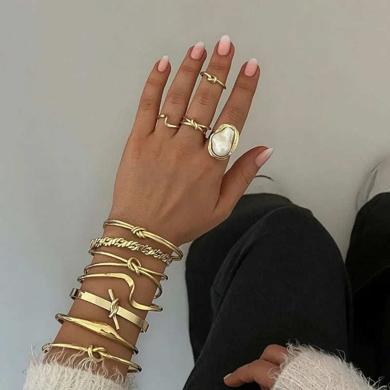 Women's Pearl Gold Stainless Steel Ring – Fashion Jewelry Fashion Ring SWANS