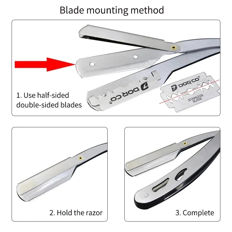SWANS Men's Straight Razor – Stainless Steel Manual Shaver Straight Razor SWANS