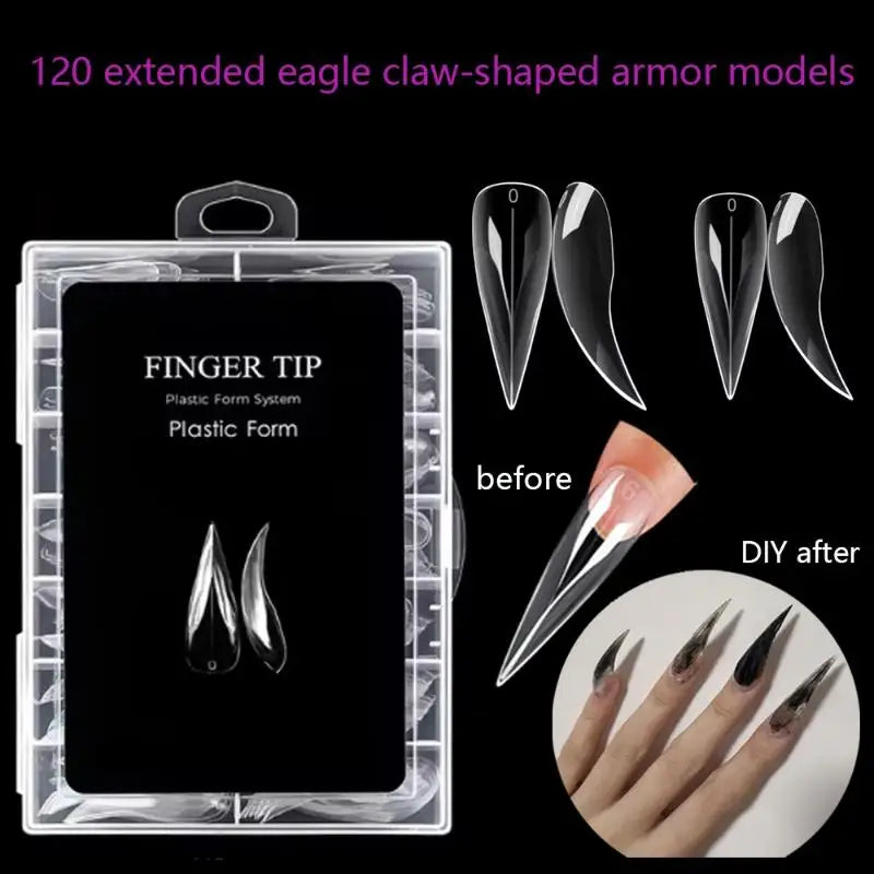 140-Piece Short Curved Stiletto Nail Dual Forms Full Cover Nail Extension Forms SWANS
