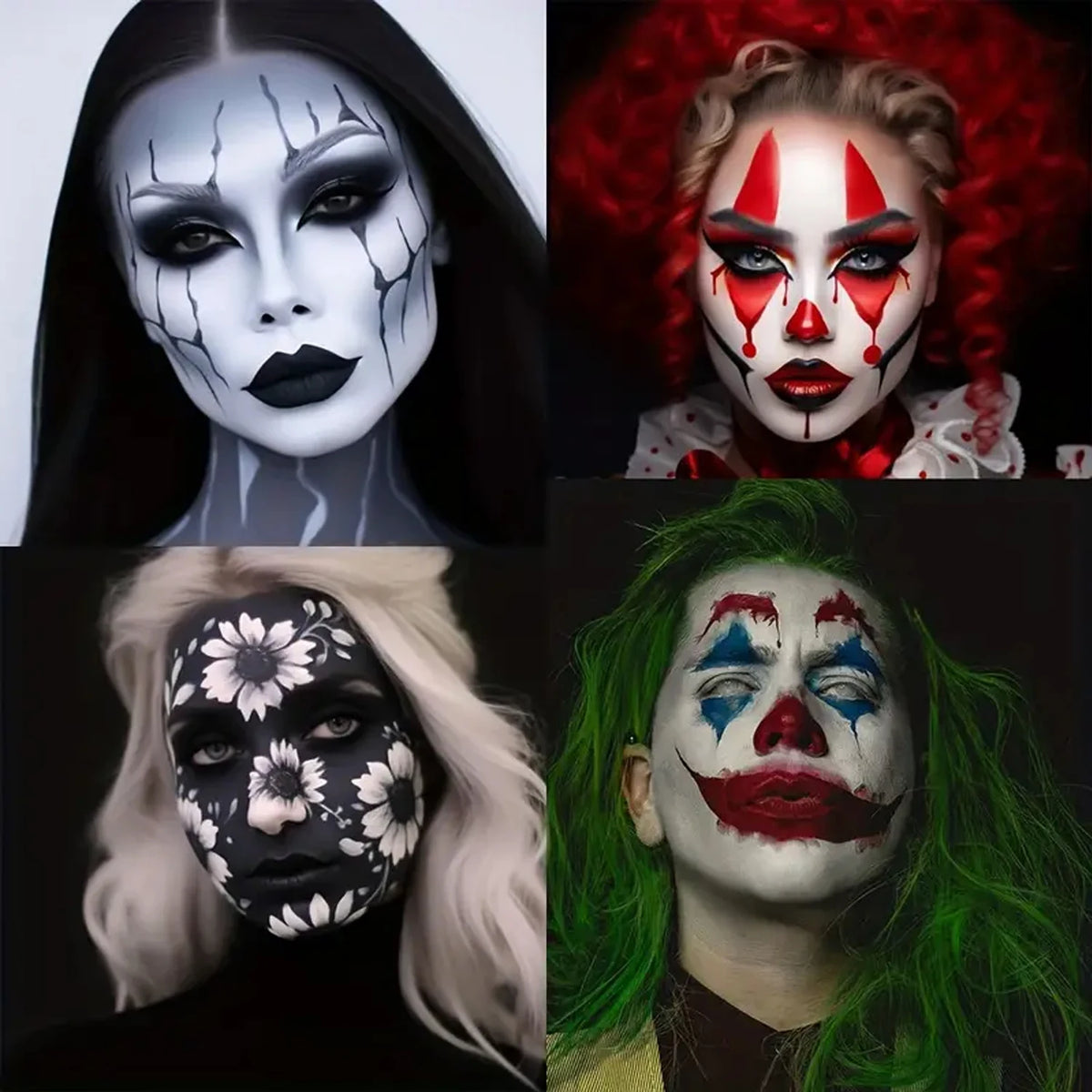 Black & White Water-Soluble Face & Body Paint | Halloween Cosplay Face & Body Paint SWANS