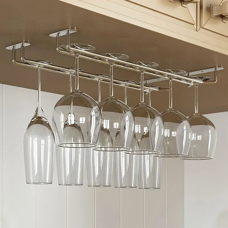 Vintage Hanging Wine Glass Rack – Home Bar Metal Holder Wine Glass Rack SWANS