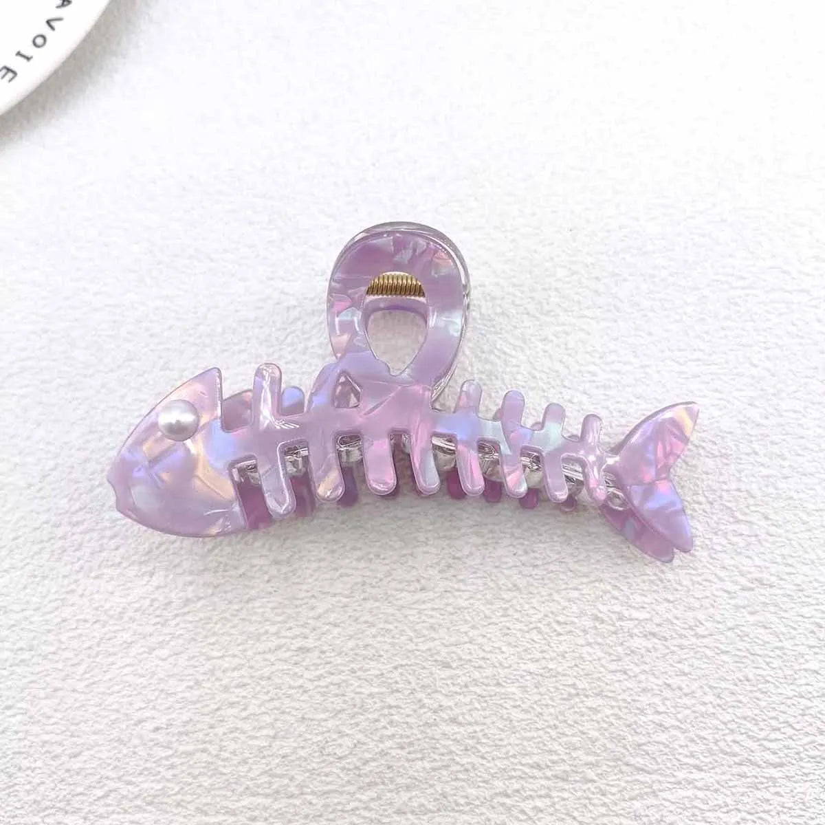 Y2K Fishbone Shark Hair Claw Clips – Colorful PVC Accessories Hair Claw Clips SWANS Purple