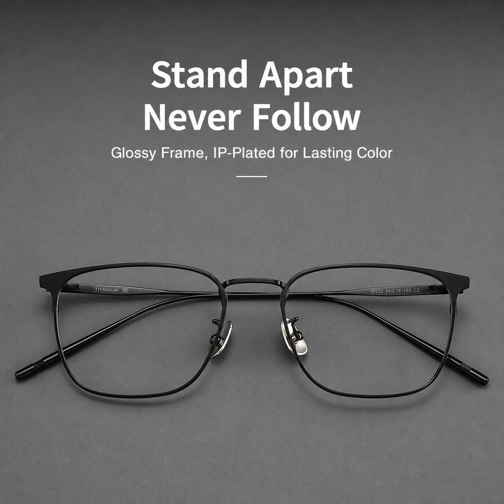 Pure Titanium Square Full Rim Eyeglass Frames – Unisex Eyeglass Frames SWANS