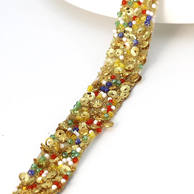Self-Adhesive Rhinestone Ribbon Tape Glitter Trim Strip 1 Yard Rhinestone Trim Tape SWANS Colorful B 2cm