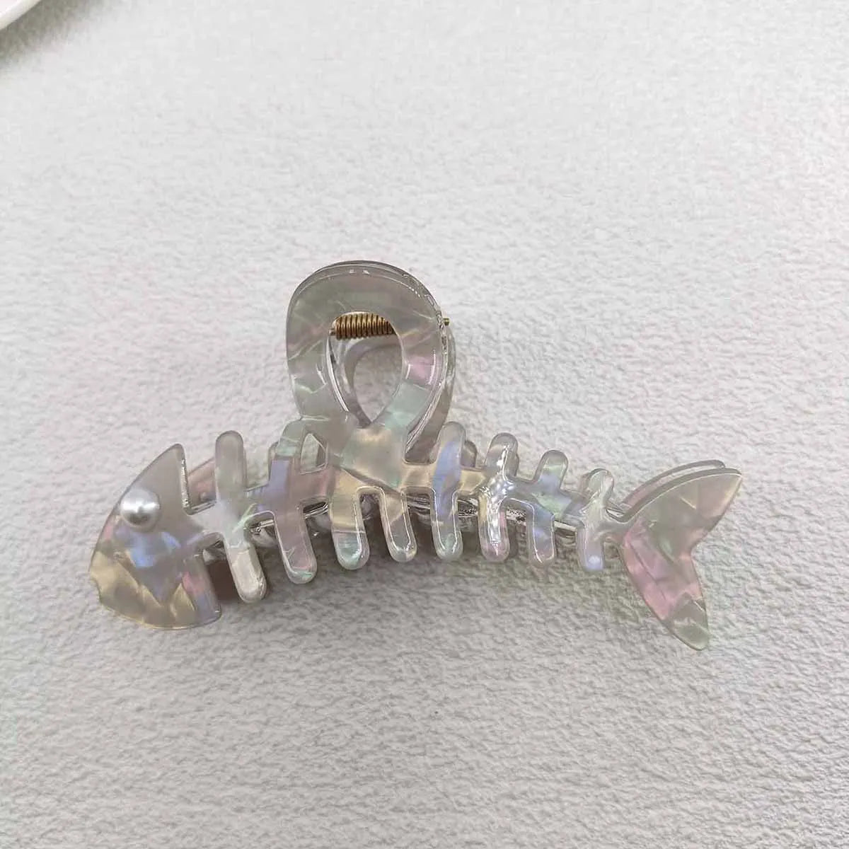 Y2K Fishbone Shark Hair Claw Clips – Colorful PVC Accessories Hair Claw Clips SWANS Grey
