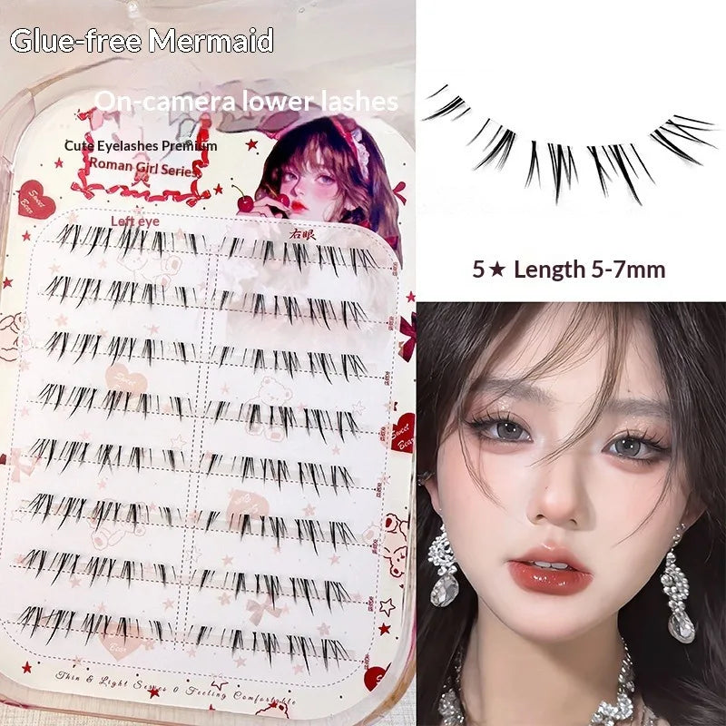 No-Glue 3D Manga Cat Eye False Lashes – Reusable & Curly False Eyelashes SWANS 37 C