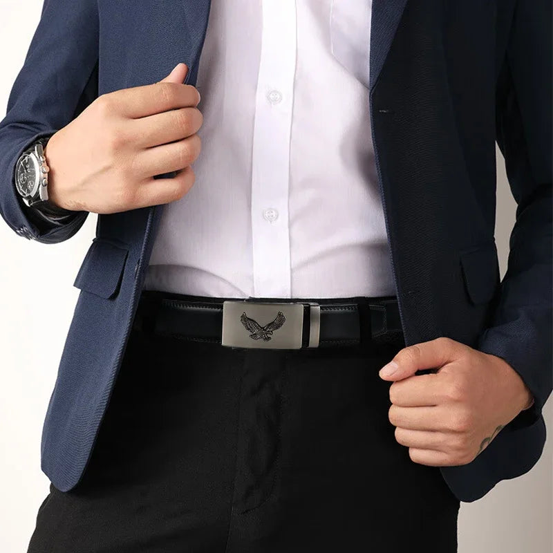 2-Pack Men's Leather Ratchet Belt – Adjustable Alloy Buckle Men's Ratchet Belt SWANS