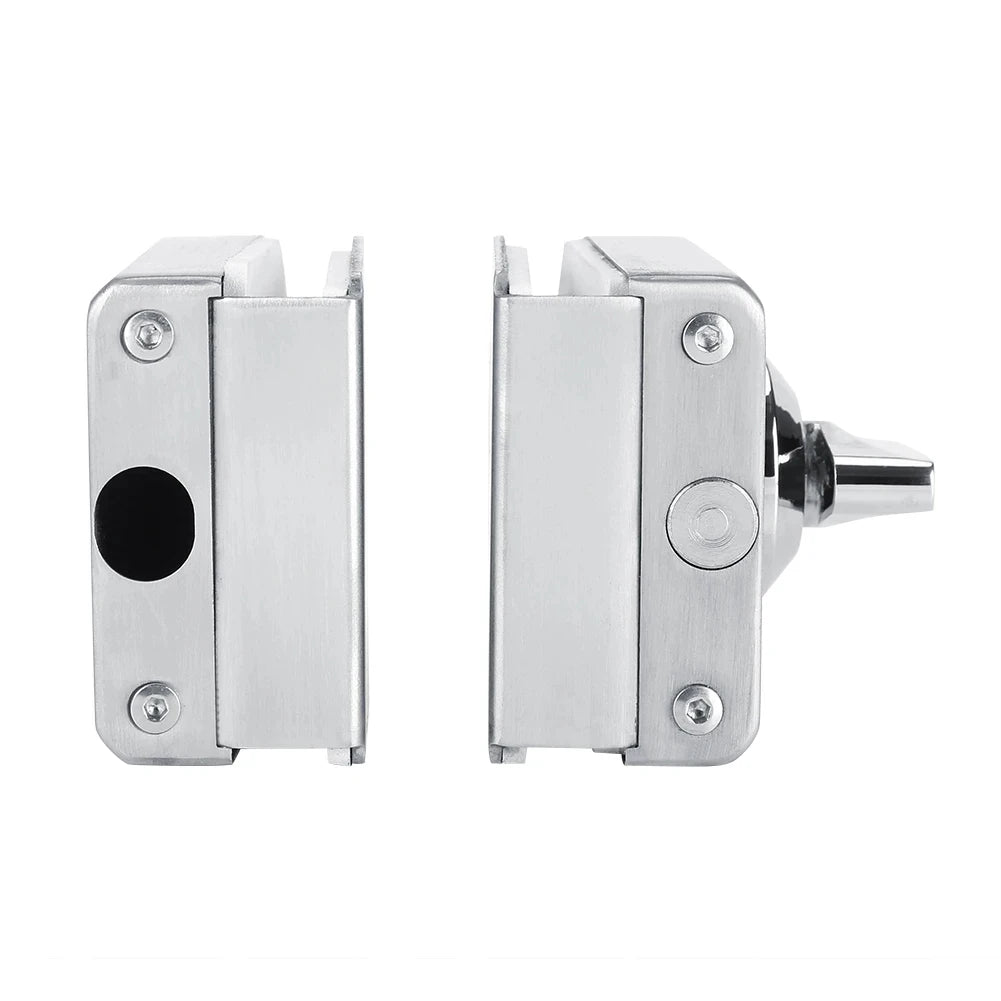 Drill-Free Frameless Glass Door Lock 8-12mm Clamp-On Glass Door Lock SWANS