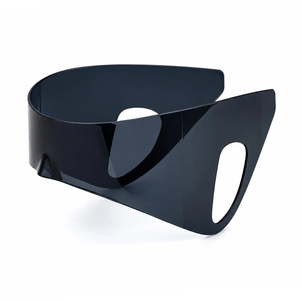 Y2K Oversized Rimless Cyberpunk Sunglasses – Unisex Goggle Cyberpunk Sunglasses SWANS Black As the picture