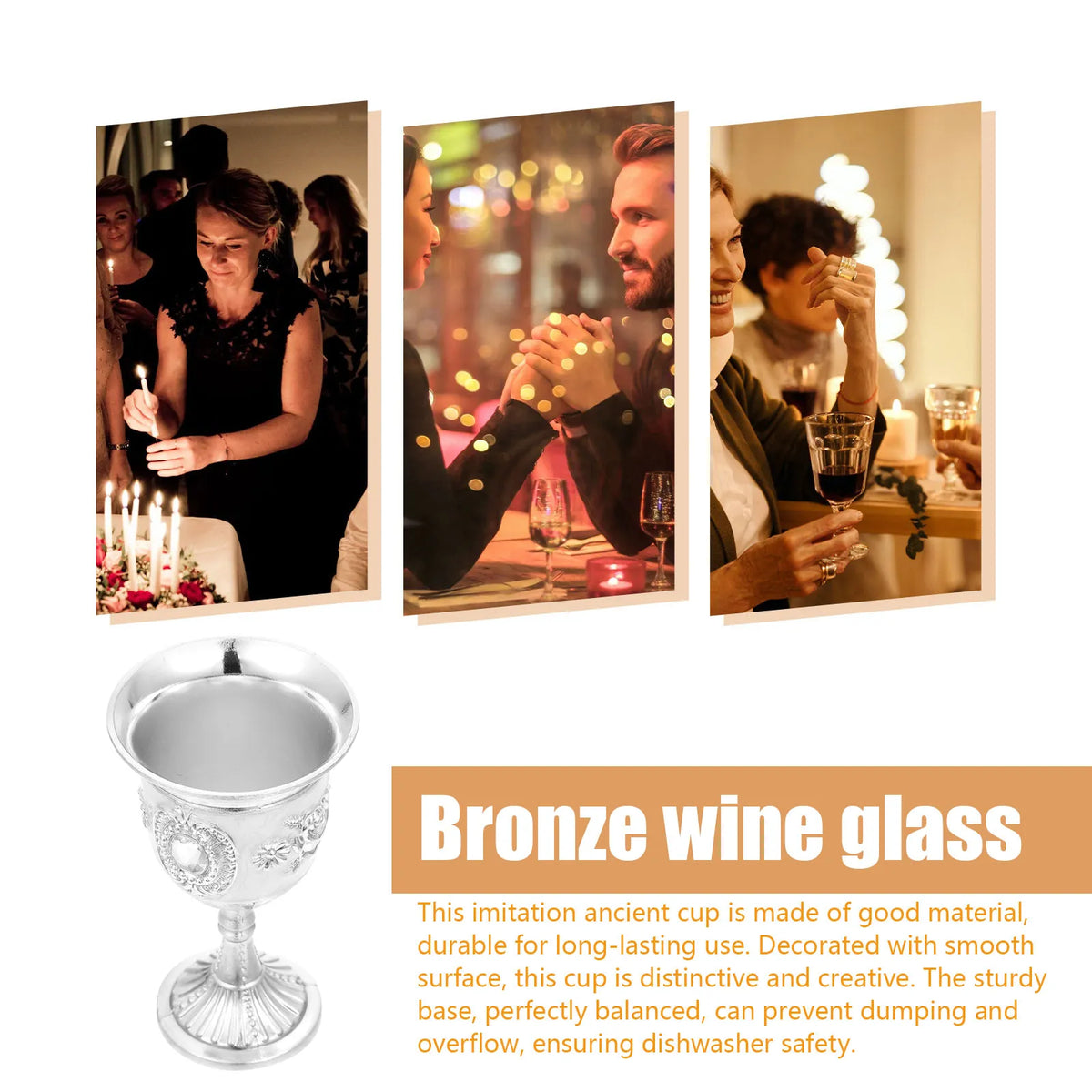 Vintage Zinc Alloy Engraved Wine Goblet 20ml | Metal Cup Metal Wine Goblet SWANS
