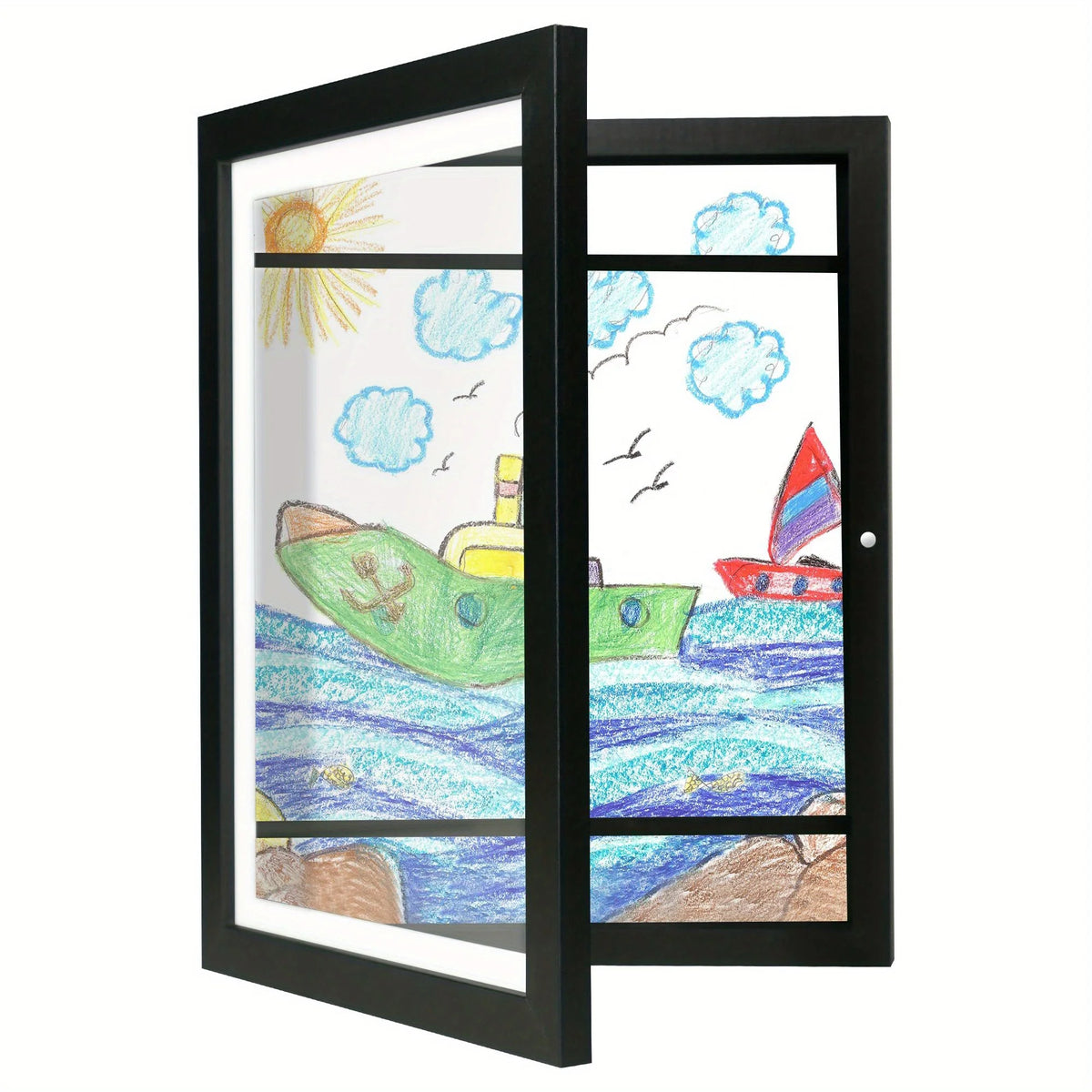 Kids Art Display Frame – Front Opening Changeable Artwork Frame Kids Artwork Frame SWANS black