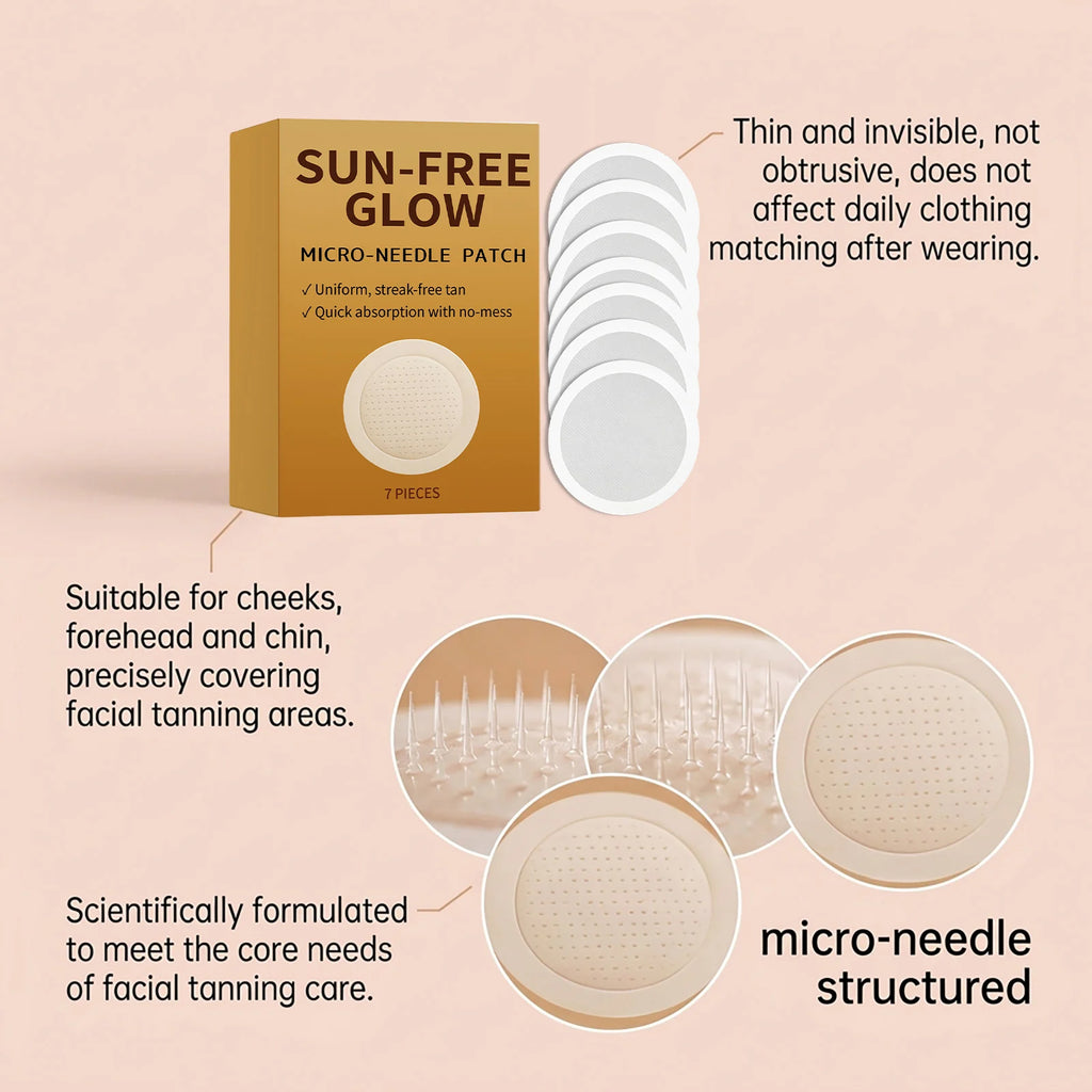 Micro-Needle Facial Self-Tanning Patch – Sun-Free Glow 7pc Self-Tanning Patch SWANS