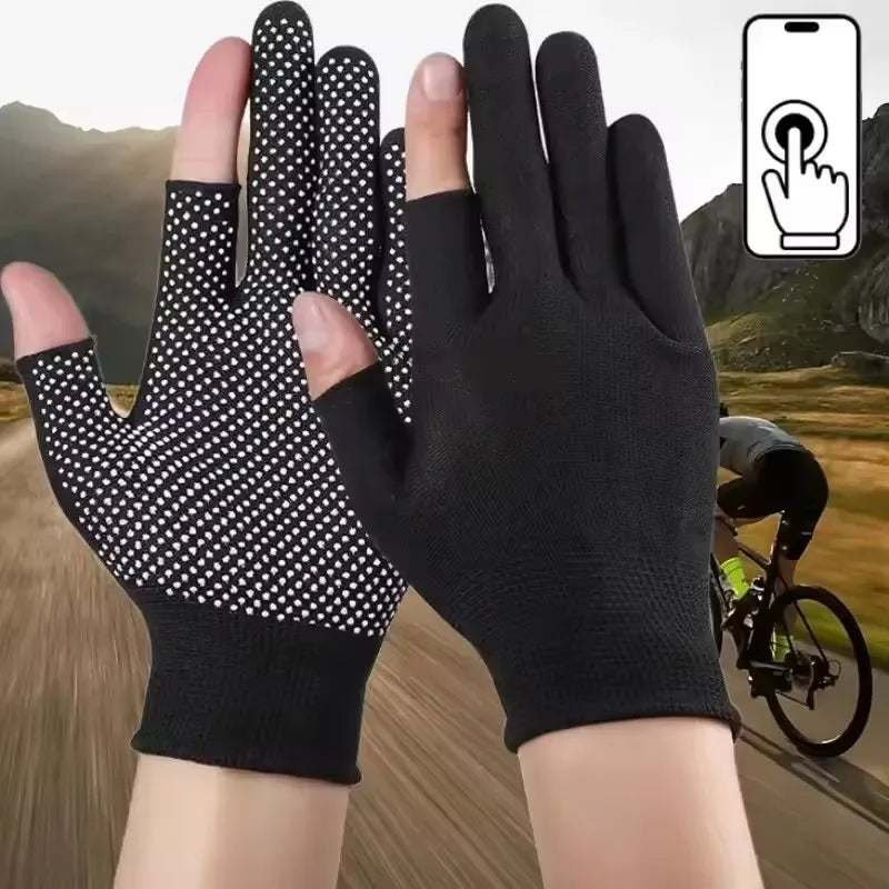 GAFASTWO Touchscreen Half Finger Nylon Gloves – Unisex Fingerless Sport Gloves SWANS
