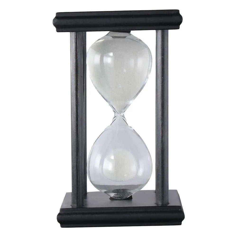 Vintage Wooden Hourglass Sand Timer 30/60 Min – 8 Colors Hourglass Sand Timer SWANS White Sand-30min-