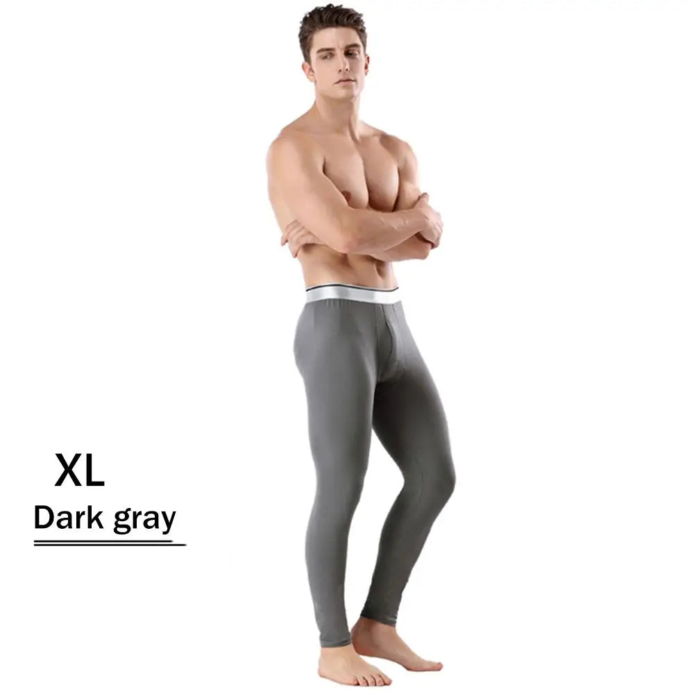 Men's Fleece Lined Thermal Long Johns Winter Base Layer Pants Thermal Long Johns SWANS Dark gray-XL