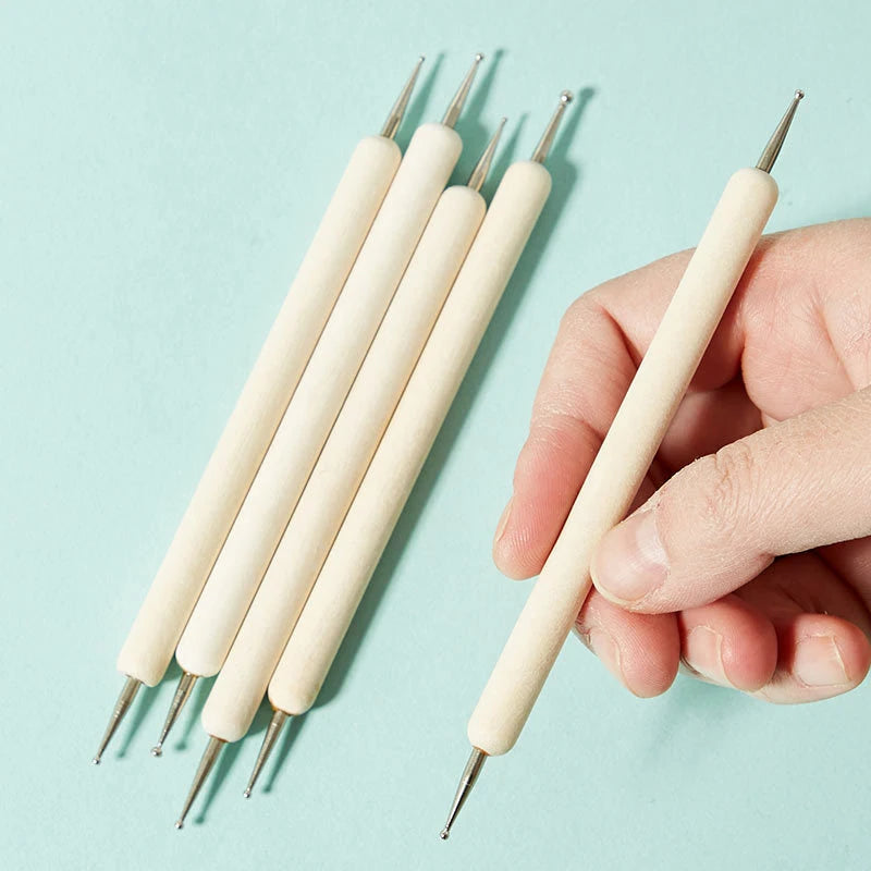 5-Piece Dual-Ended Nail Art Dotting Pen Set – Rhinestone Tool Nail Art Dotting Pens SWANS