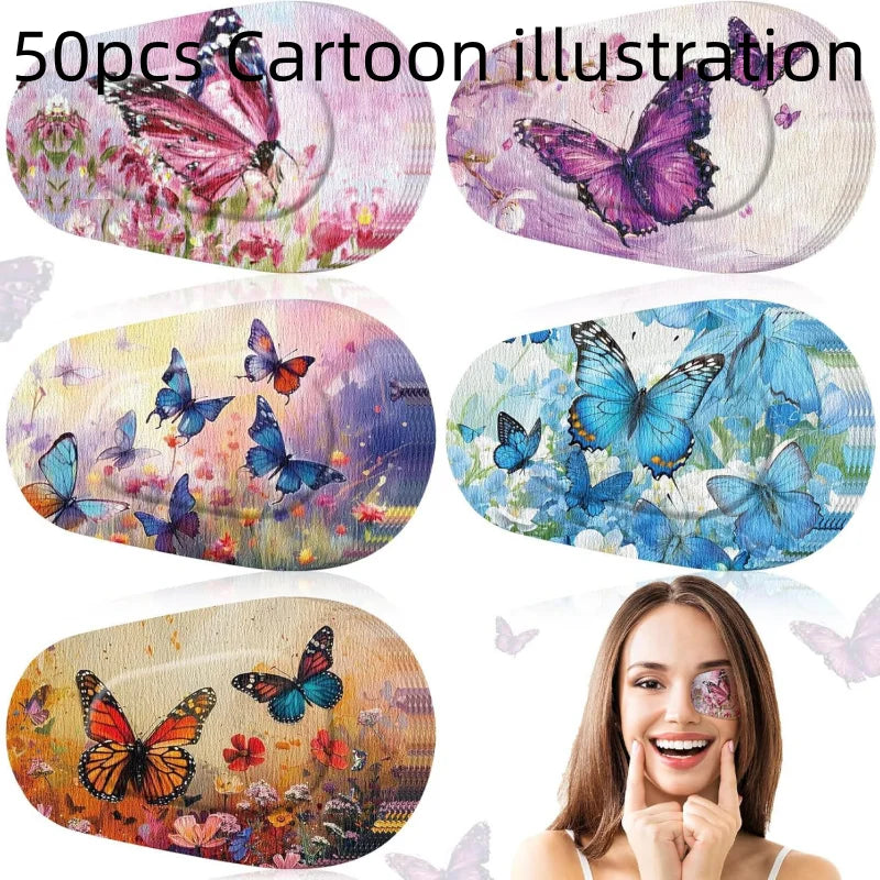 Kids Adhesive Eye Patches – Soft Nonwoven 10–100 Pack Adhesive Eye Patch SWANS 50pcs Cartoon