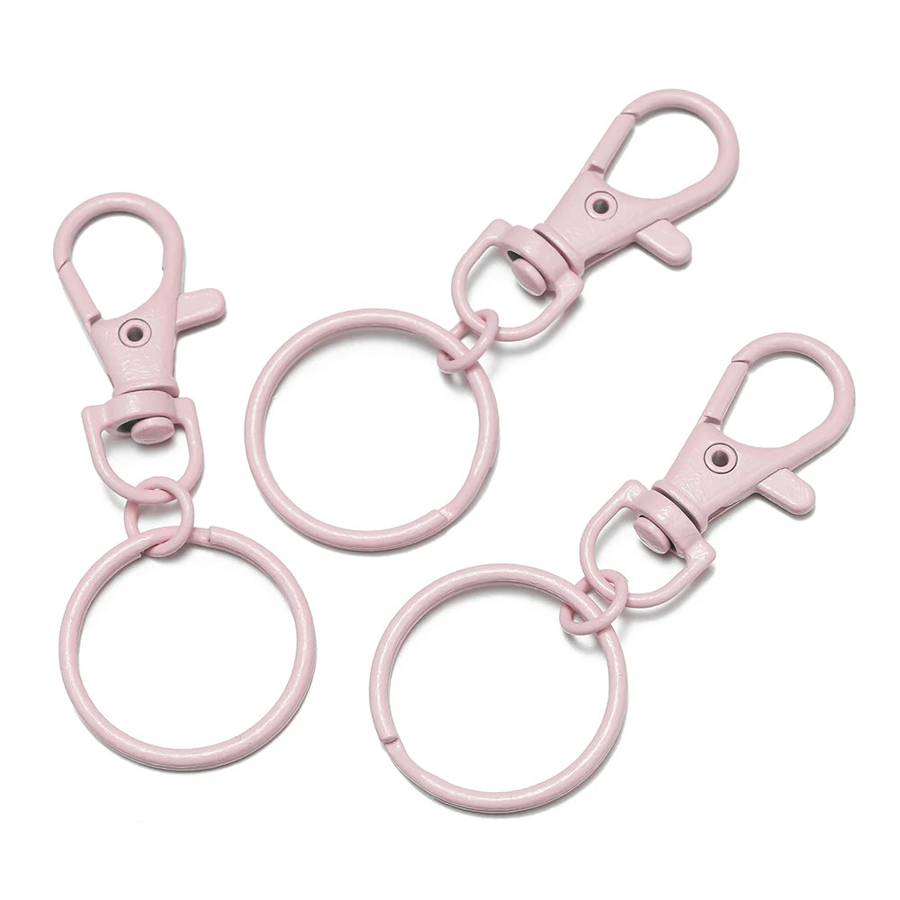 Multicolor Lobster Clasp Keyring Hooks with Adjustable Buckle Jewelry Findings SWANS Pink 5pcs