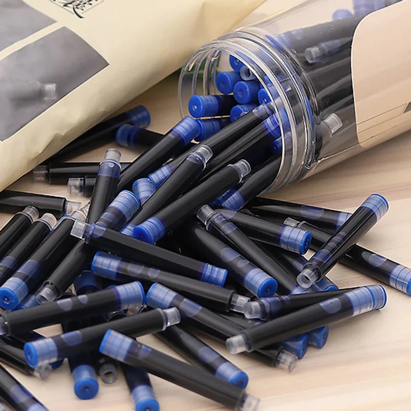 50-Pack Fountain Pen Ink Cartridges – Erasable Black & Blue Pen Ink Cartridges SWANS