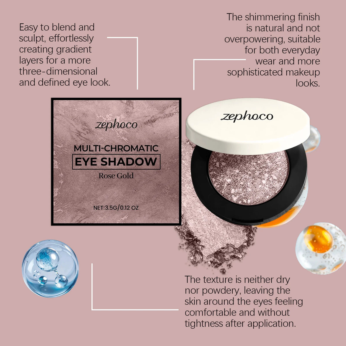 Zephoco 4-Color Eyeshadow Palette – Shimmer Matte Glitter Eyeshadow Palette SWANS