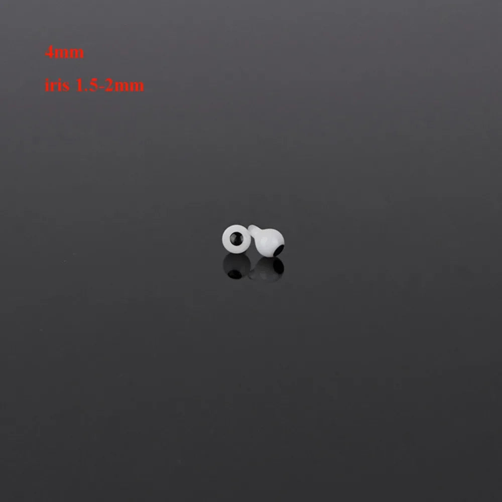 Glass Doll Eyes 4mm–10mm Black Eyeballs for DIY Crafts Doll Craft Eyes SWANS 4mm 1.5-2mm
