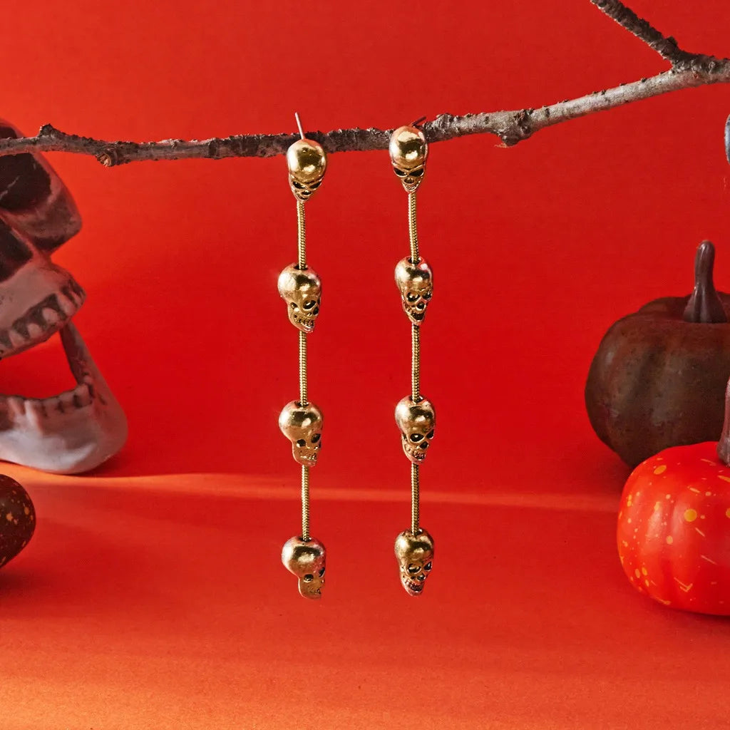 Gothic Skull Skeleton Drop Earrings – Halloween Costume Jewelry Gothic Drop Earrings SWANS