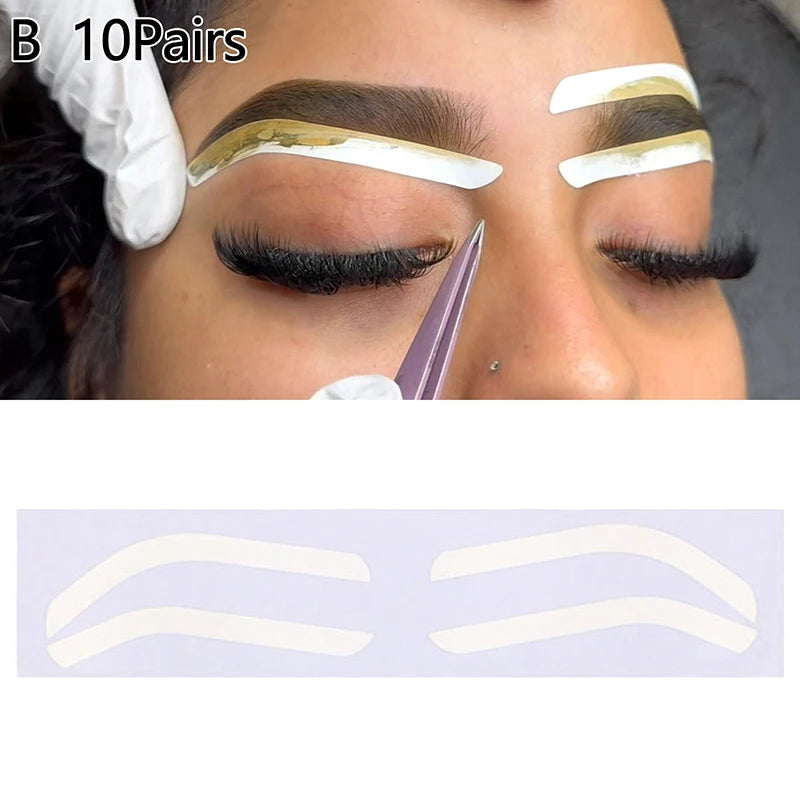 10-Pair Eyebrow Stencil Stickers – Microblading Brow Shape Eyebrow Stencil Stickers SWANS 10Pairs B