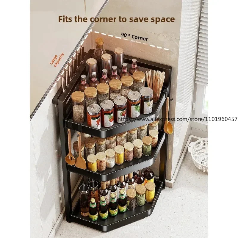 SWANS Corner Triangle Kitchen Utensil & Condiment Rack Kitchen Storage Rack SWANS