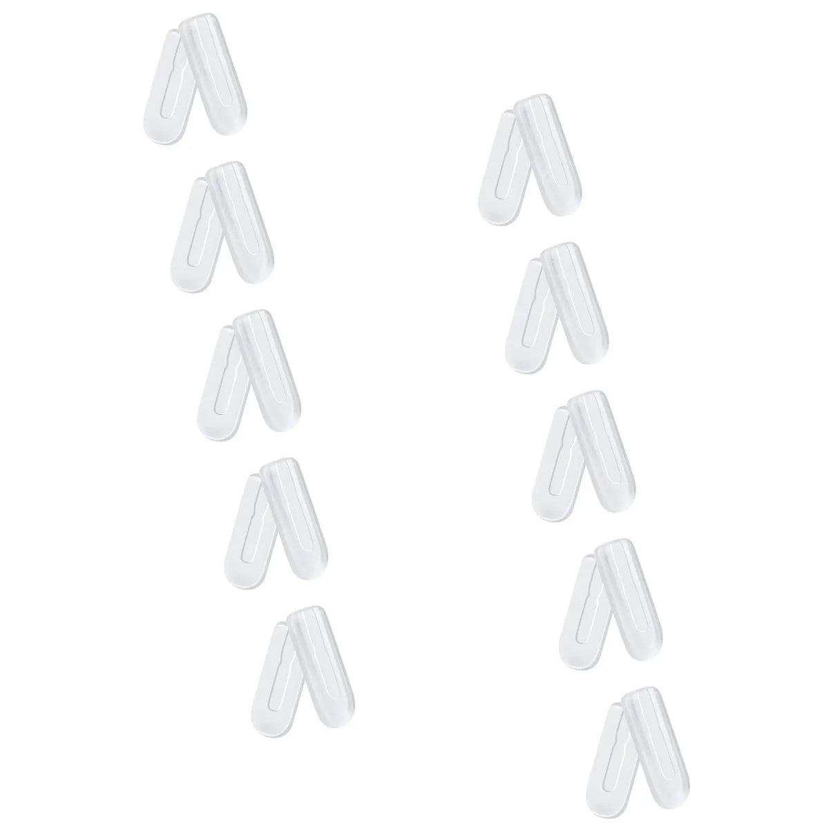 Silicone Push-In Nose Pads 12mm×5mm – Clear Anti-Slip Glasses Eyewear Accessories SWANS 10 Pairs