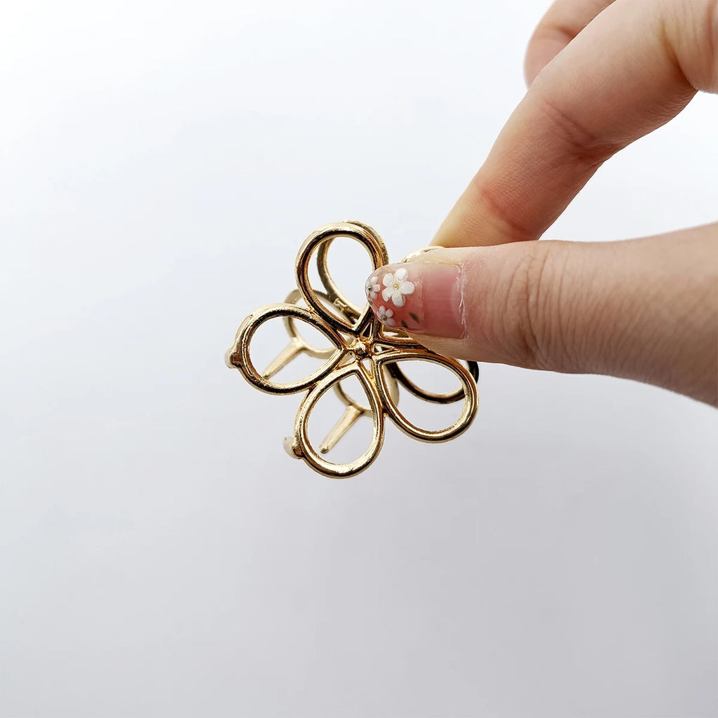 Mini Gold Metal Hair Claw Clips – Geometric Non-Slip (2/3 Pack) Hair Claw Clips SWANS