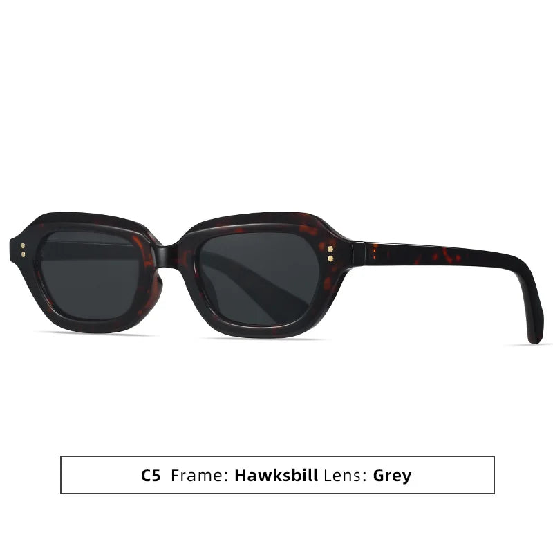 Y2K Rivet Irregular Sunglasses – Unisex Punk Vintage Shades Fashion Sunglasses SWANS Leopard Black