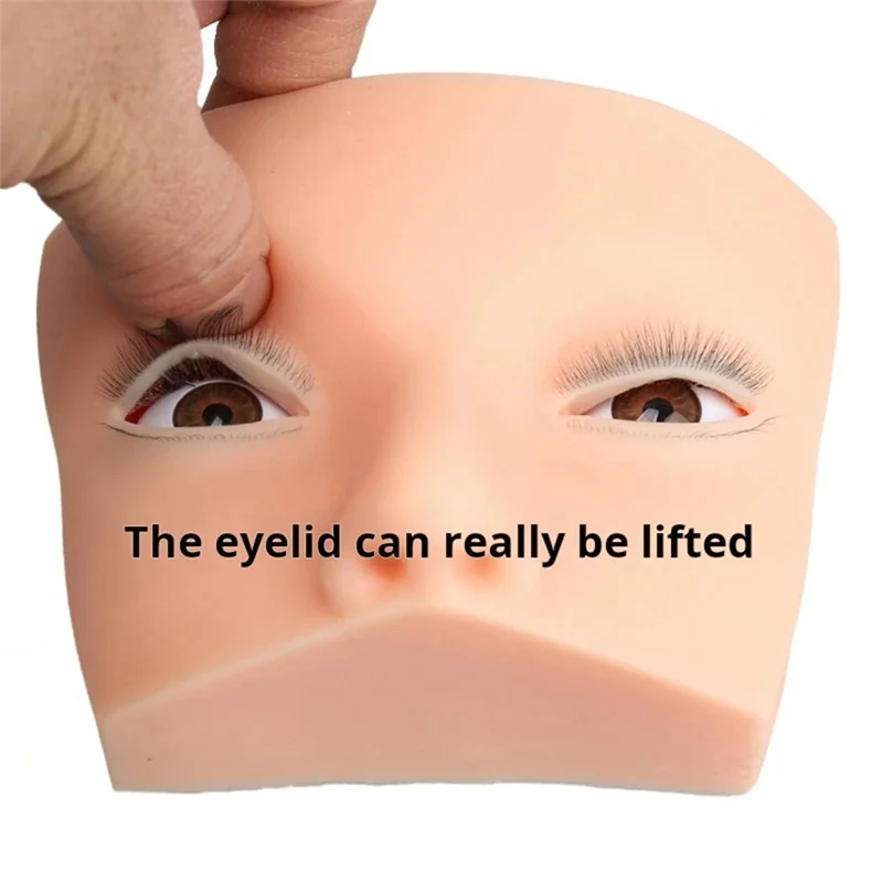Eyelash Extension Training Mannequin Head – 4 Real Lashes Lash Training Mannequin SWANS