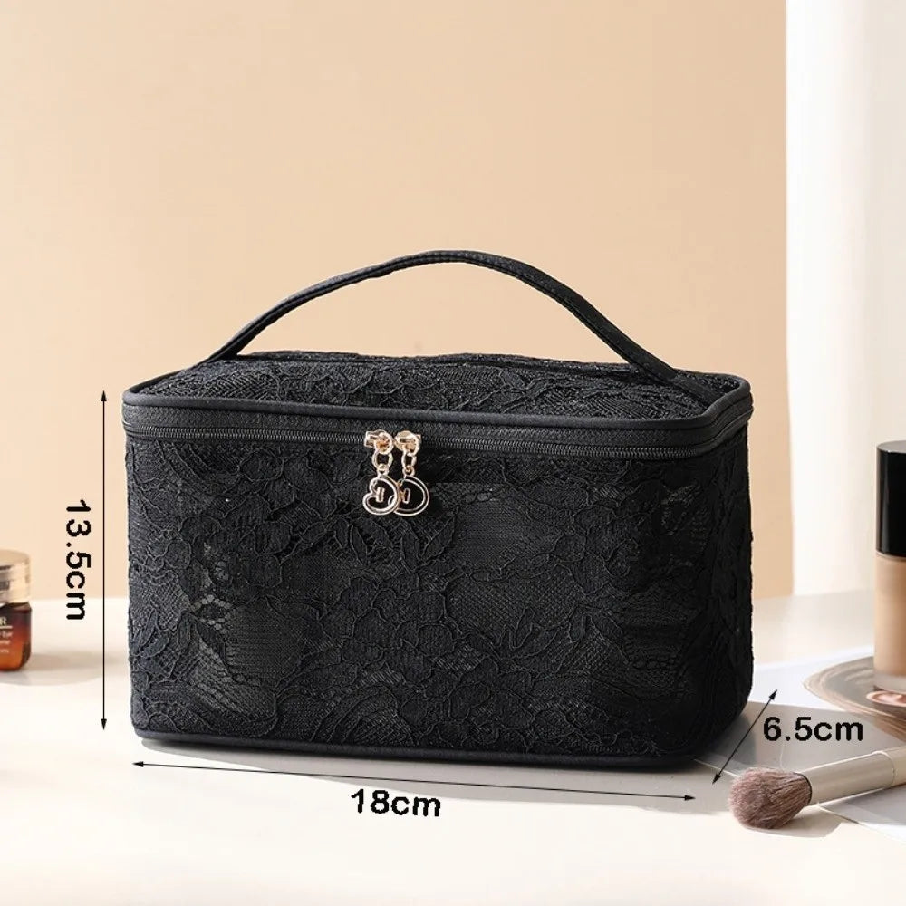 Elegant Lace Floral Makeup Bag – Large Travel Cosmetic Pouch Cosmetic Travel Bag SWANS