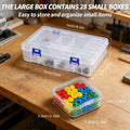 28-Grid Clear Storage Organizer Box for Beads & Craft Parts Craft Storage Organizer SWANS 28 grids 1 set