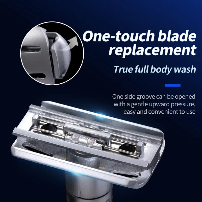 YUNCHI Men's Adjustable Safety Razor – 8-Speed Stainless Steel Adjustable Safety Razor SWANS