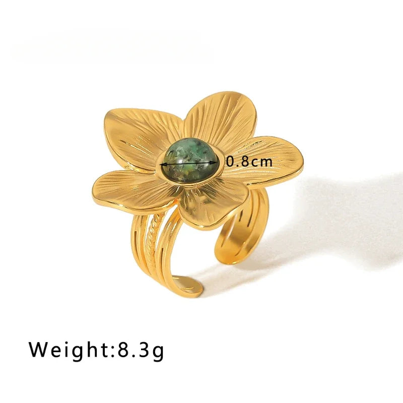 Women's Pearl Gold Stainless Steel Ring – Fashion Jewelry Fashion Ring SWANS Golden 6