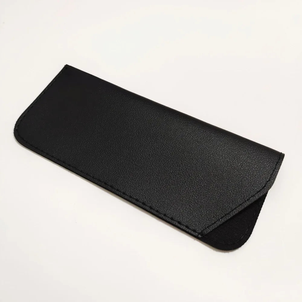 Soft PU Leather Eyeglasses Pouch – Portable Glasses Case Eyeglasses Case SWANS Black