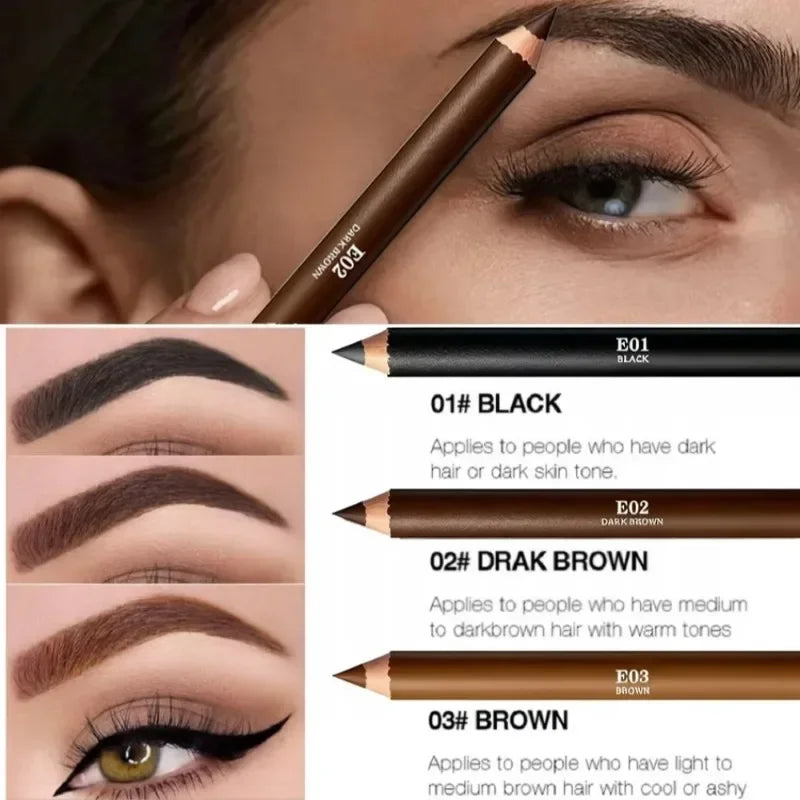 SWANS Wooden Eyebrow & Eyeliner Pencil – Waterproof Long Wear Eyebrow & Eyeliner Pencil SWANS