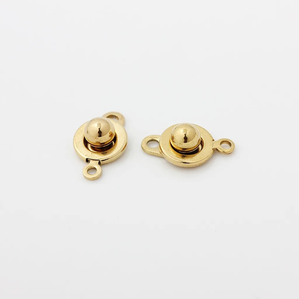 18K Gold Plated Round Snap Clasp for DIY Necklace & Bracelet Jewelry Clasp Finding SWANS