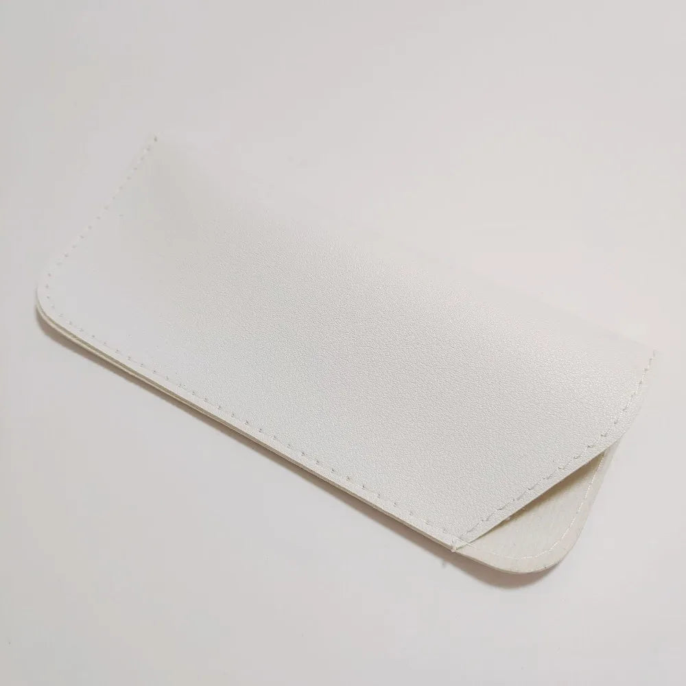 Soft PU Leather Eyeglasses Pouch – Portable Glasses Case Eyeglasses Case SWANS White