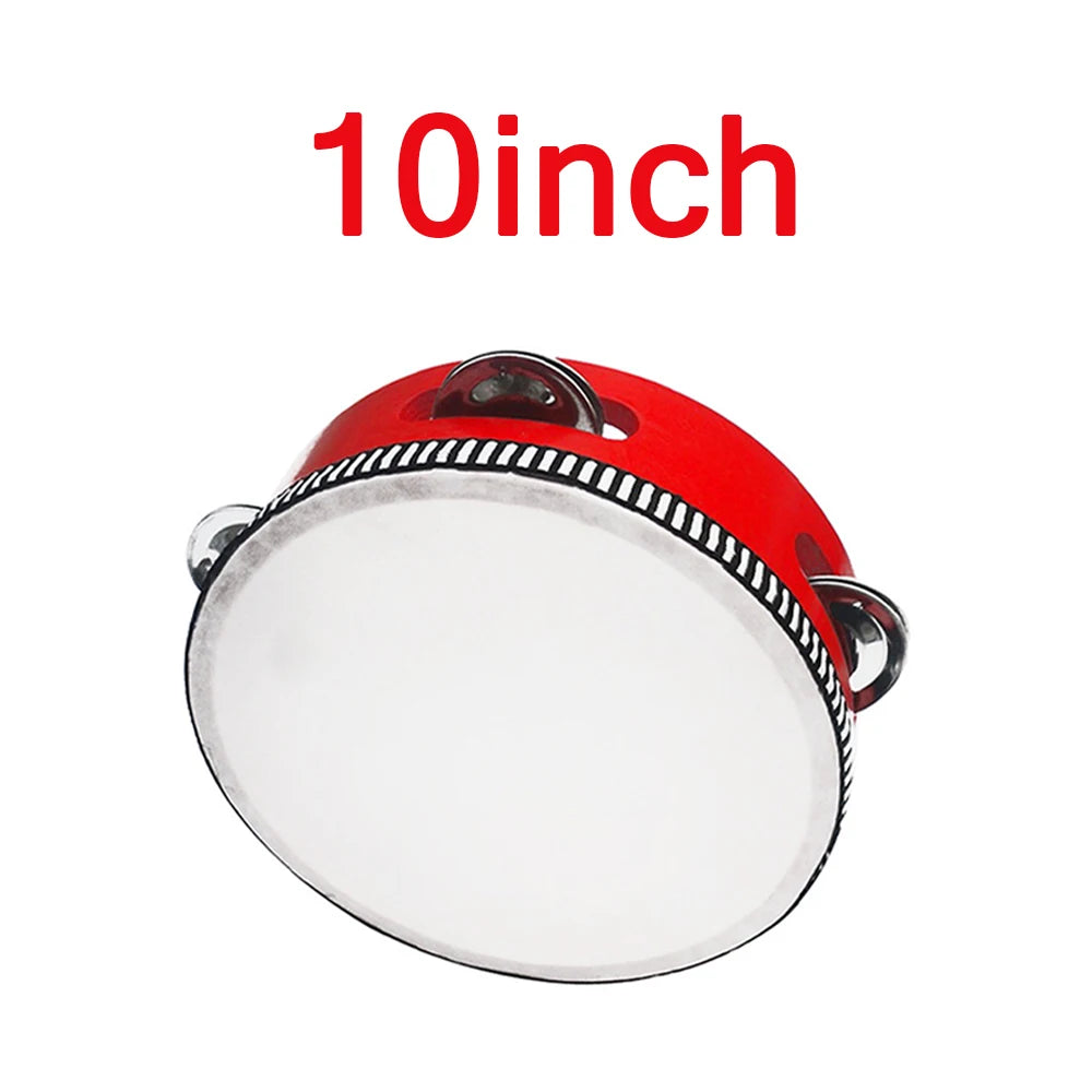 Wooden Round Tambourine Single Row Jingles – 4 to 10 Inch Handheld Tambourine SWANS 10 inch