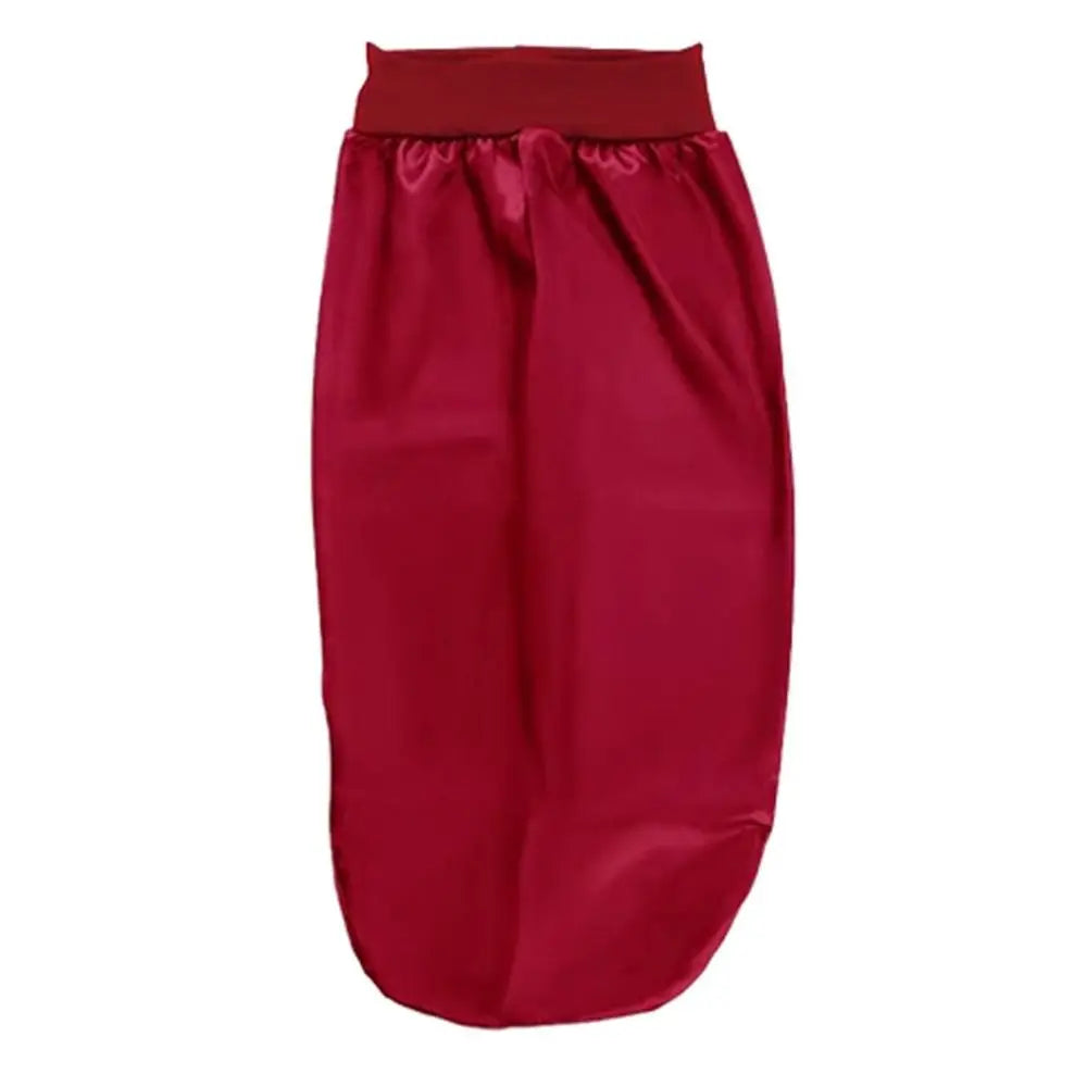 Satin Long Sleep Cap with Head Tie Band – Hair Care Night Hat Satin Sleep Cap SWANS wine red
