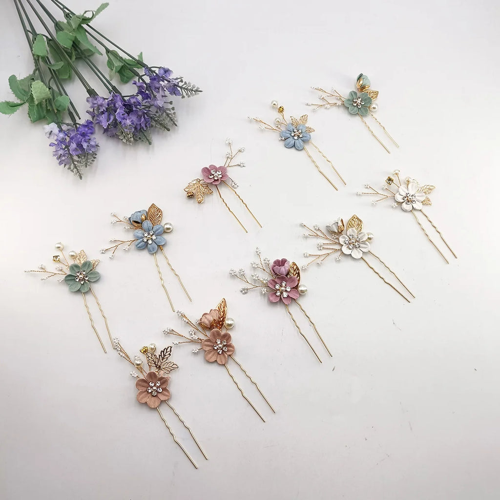 4-Piece Pearl Zircon Bridal Hair Comb Set – Wedding Jewelry Bridal Hair Combs SWANS