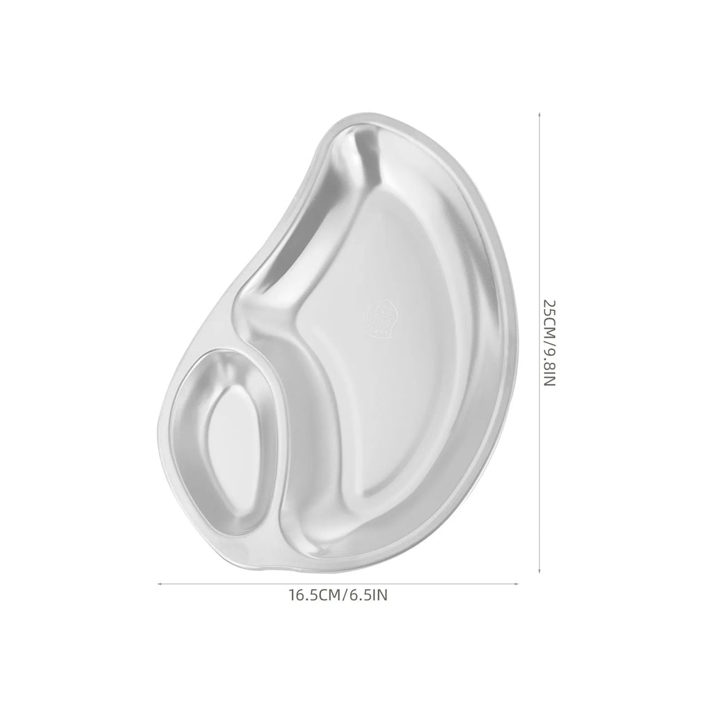 Mango Shape Stainless Steel Dipping & Snack Serving Plate Dipping Serving Plate SWANS Silver