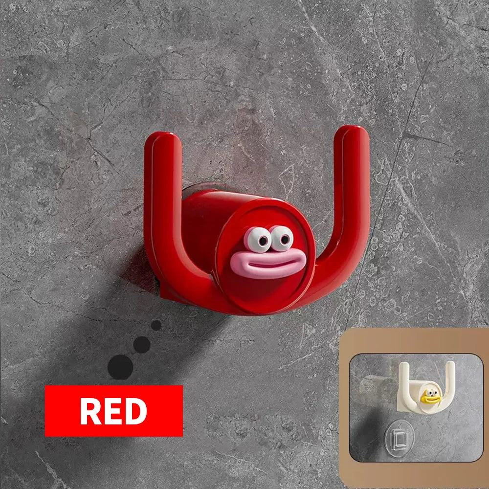 SWANS Adhesive Bathroom Slipper Hook – No Drill Storage Adhesive Wall Hook SWANS 1PC RED