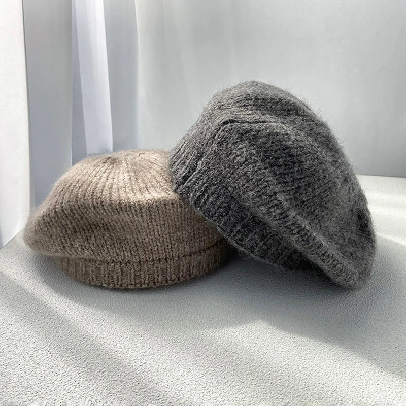 Women's Wool Blend Beret – Warm Knit French Artist Cap Women's Beret Hat SWANS